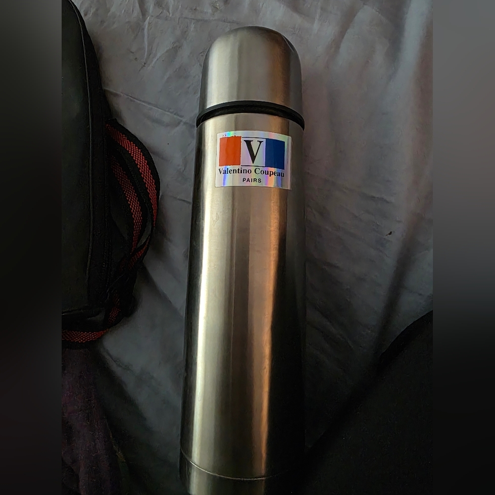 Valentino Silver Stainless Steel Thermos Flask